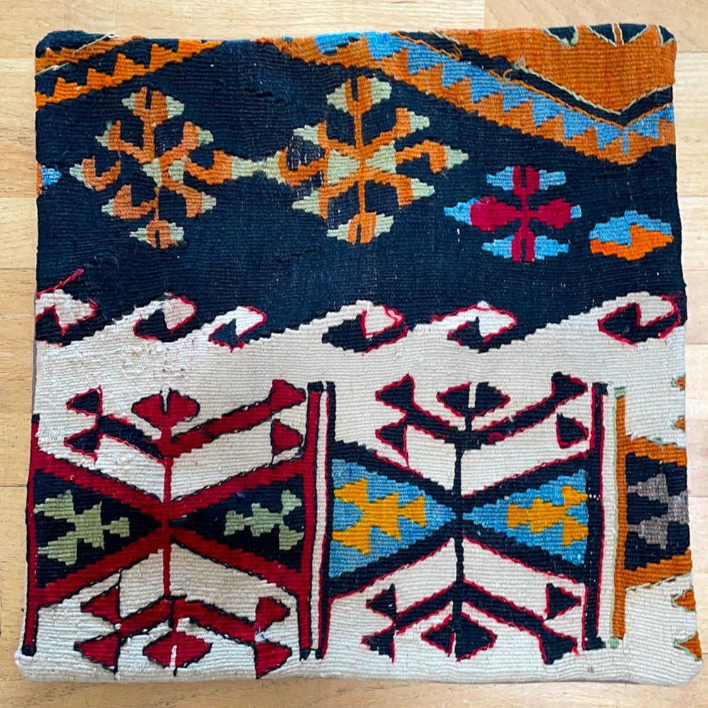 Vintage Turkish Kilim Rug Cushion Cover 20 x 20 New